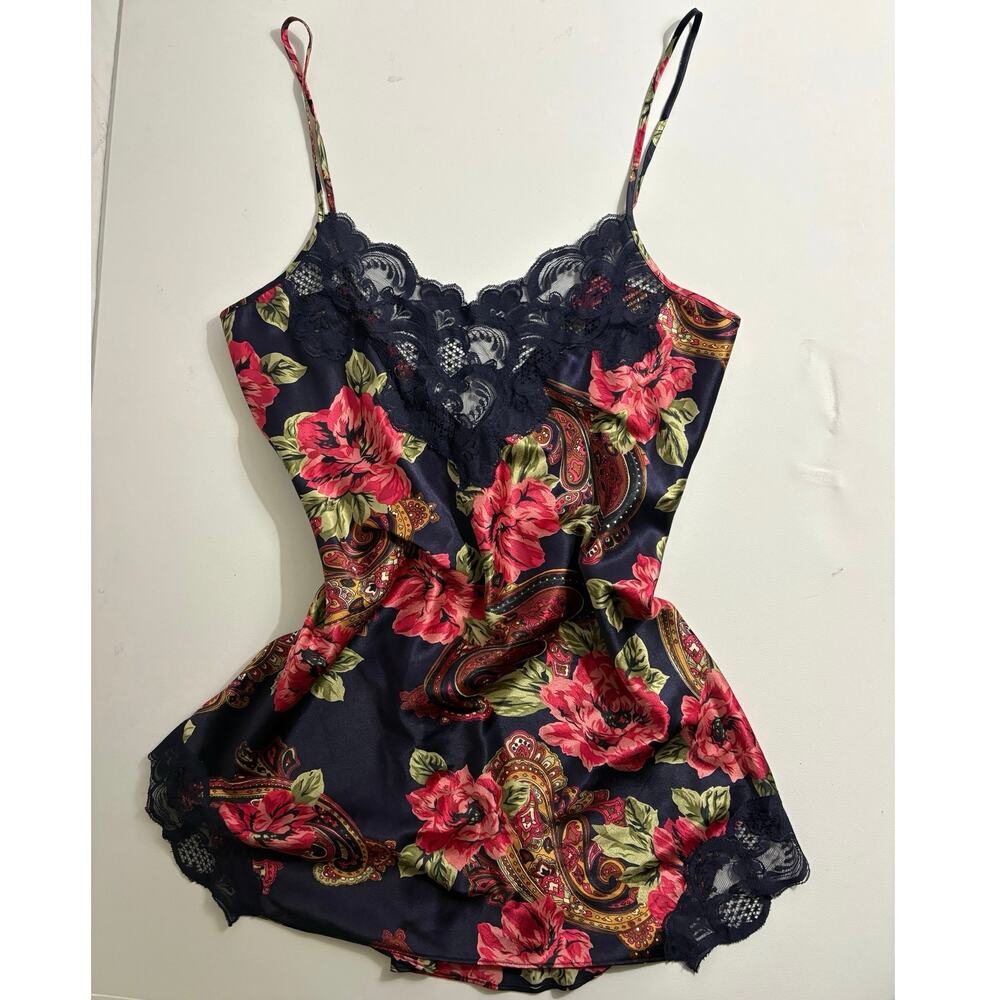 Whimsigoth paisley Floral Lace Slip Dress Coquette cottage core fairy 90s y2k